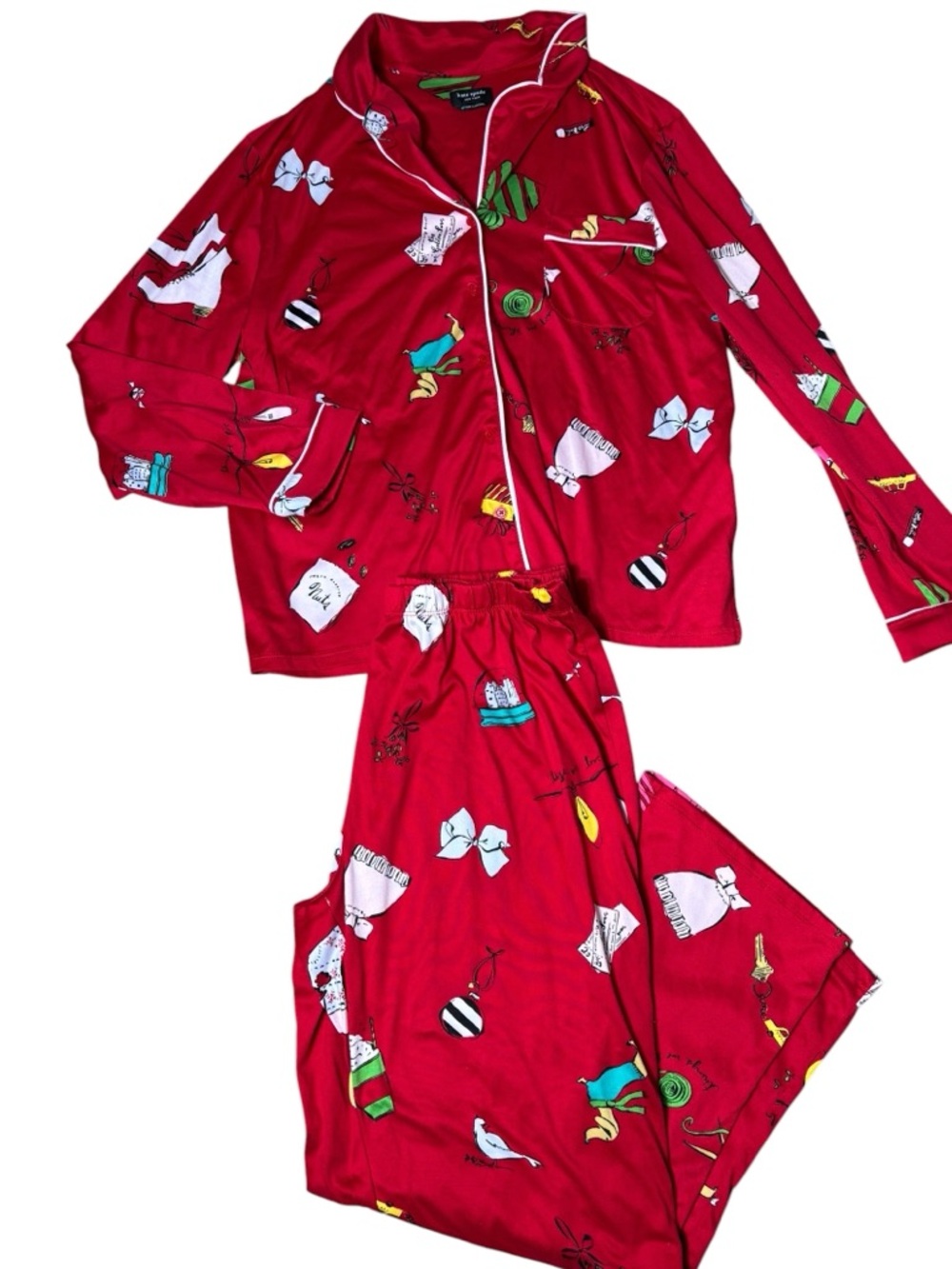 Kate spade women’s xl novelty pajama set holiday Christmas feminine